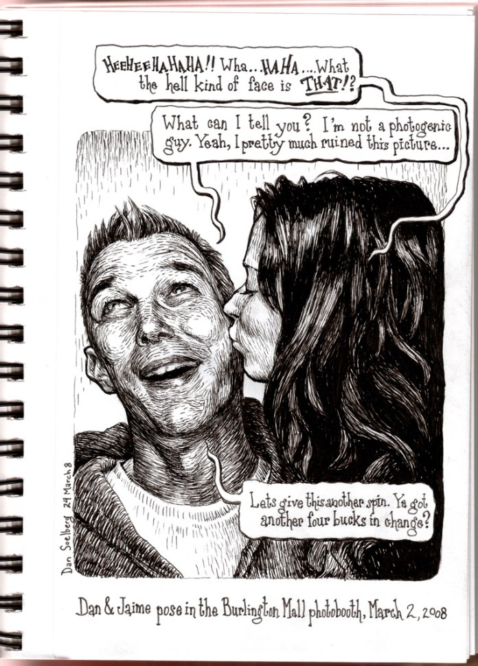 Dan and Jaime in photo booth