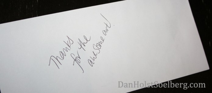Note from Jenn to Dan Holst Soelberg